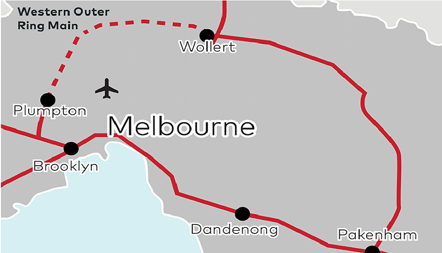 Western Outer Ring Main Project map