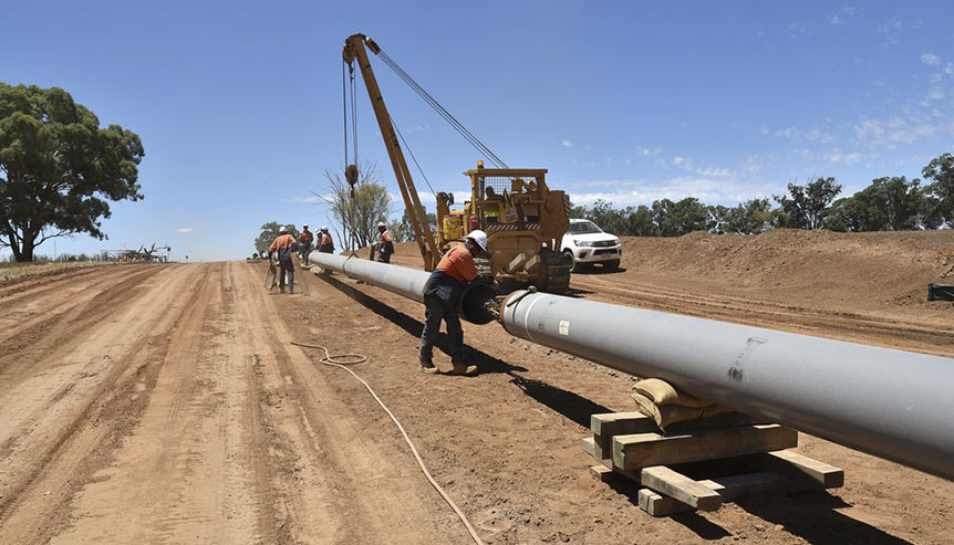 Pipeline construction in southern NSW, Jan 2017