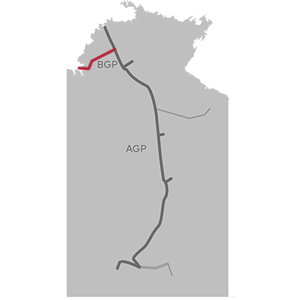 map of the Bonaparte Gas Pipeline