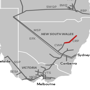 Map of Central Ranges Pipeline 