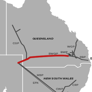 Map of South West Queensland Pipeline