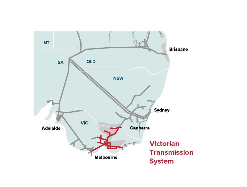 Map of  Victorian Transmission System