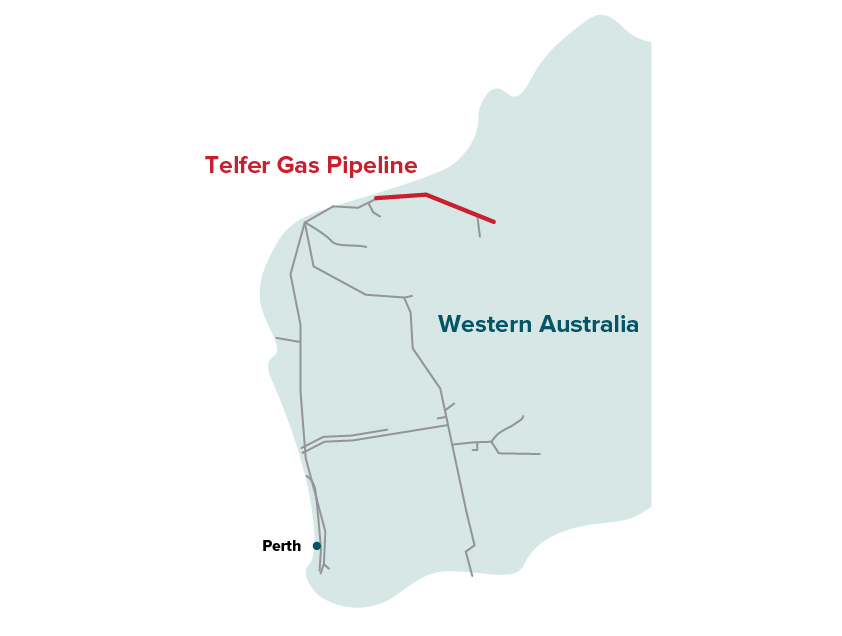 Telfer Gas Pipeline map